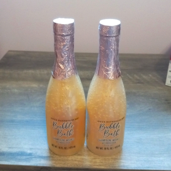 Onyx Bathhouse Bubble Bath 2 bottles. Champagne Wishes with Moroccan Oil 16oz. - Picture 1 of 6